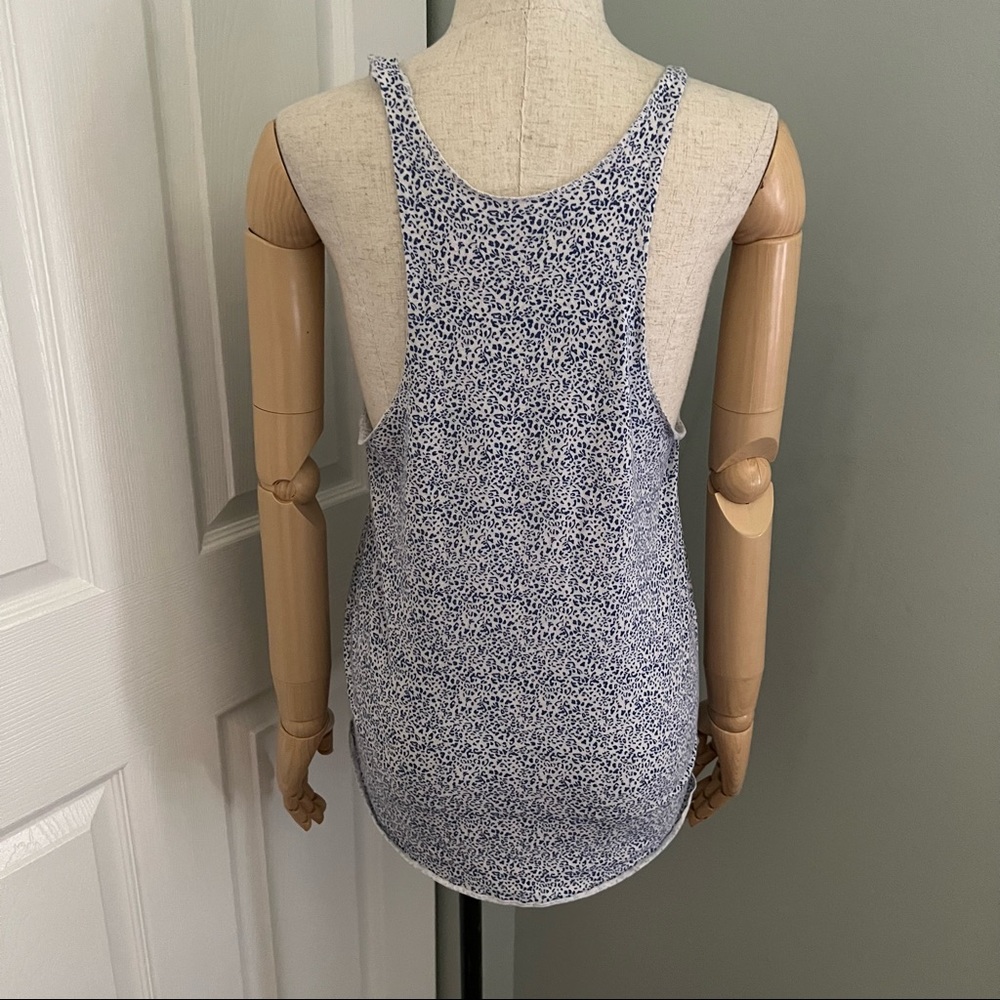Obey Loose Fit Blue White Speckled Racerback Tank Top Size M - Picture 9 of 13